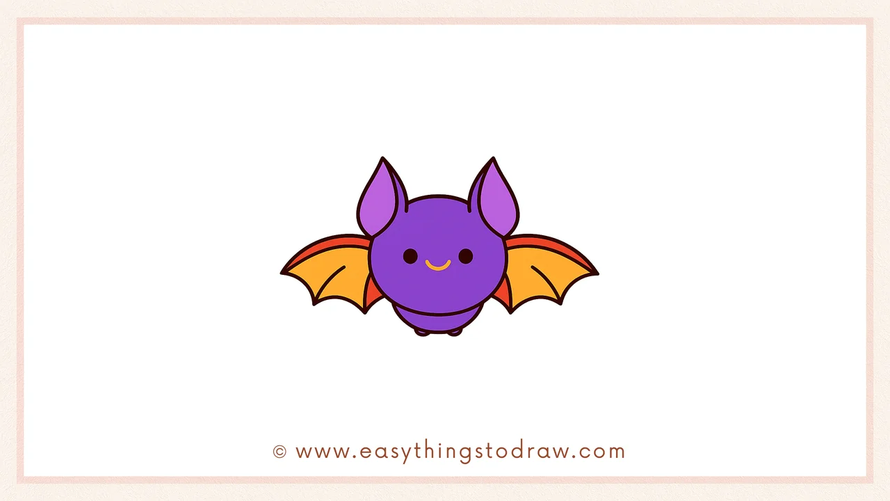 How to Draw a Cute Bat Step by Step – Simple Art Lesson for Children