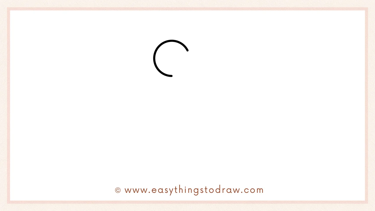 Step 1 of how to draw a bone – Draw a large C-shaped curve to start the top end of your bone.