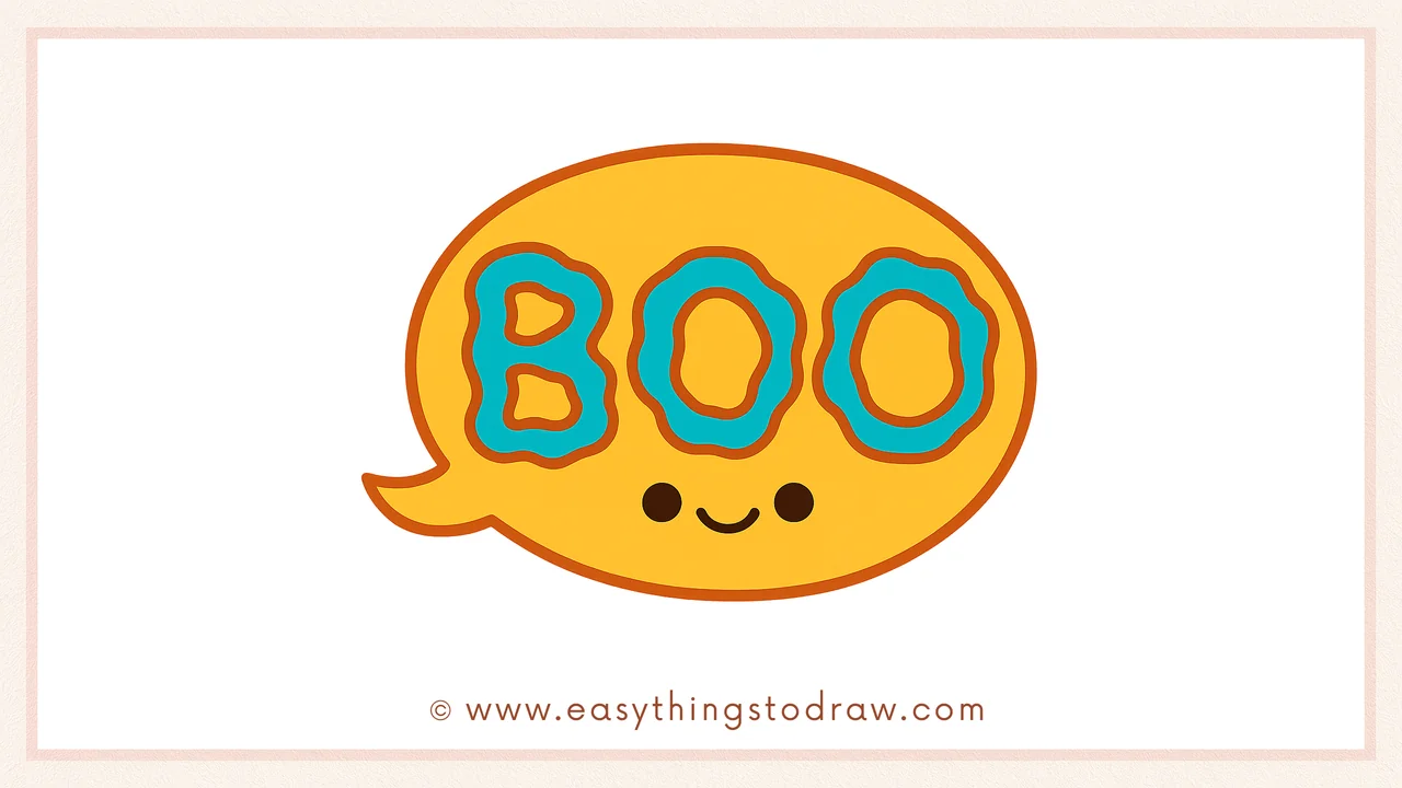 How to Draw a Cute “BOO” Speech Bubble Step by Step – Kid-Friendly Drawing Instructions