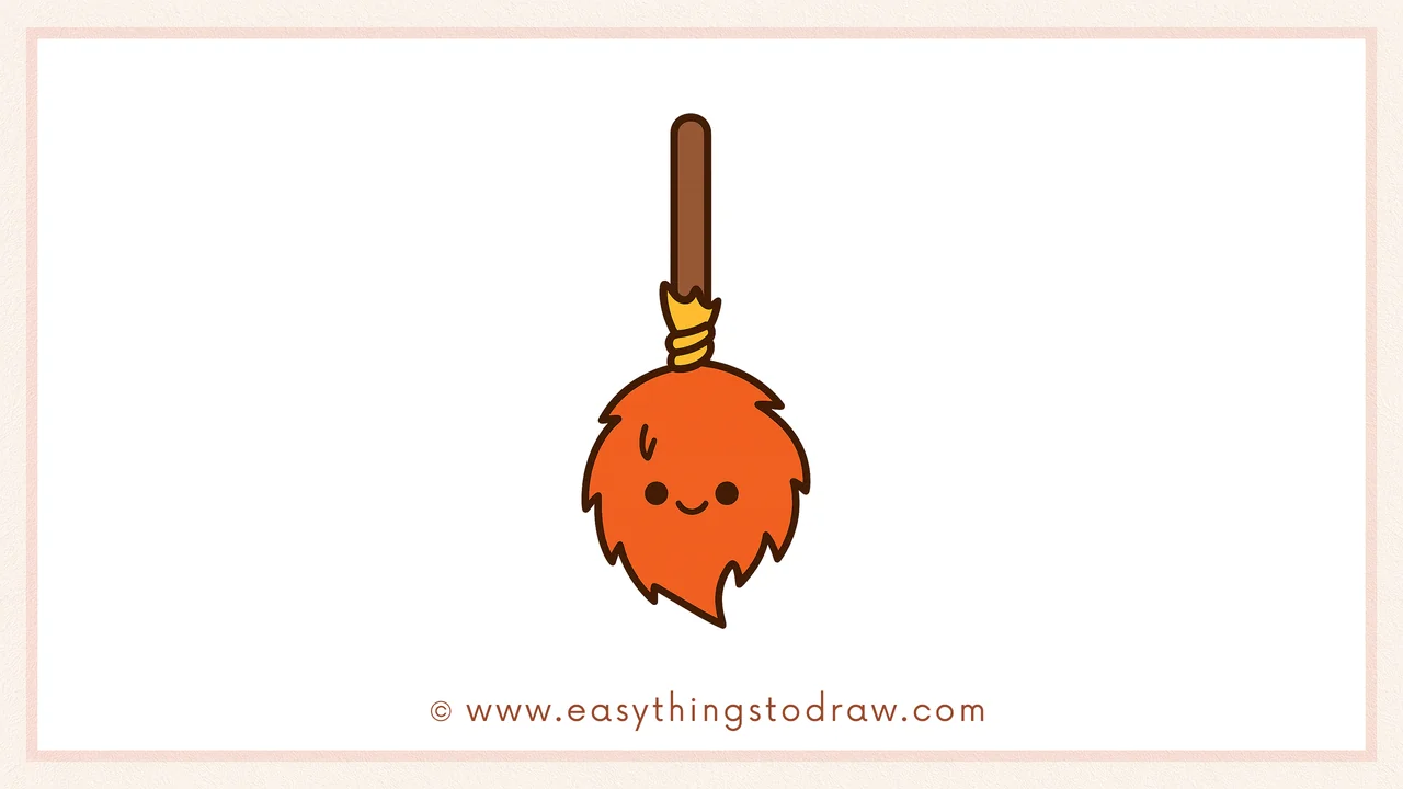 How to Draw a Cute Broom Step by Step – Simple Art Lesson for Children