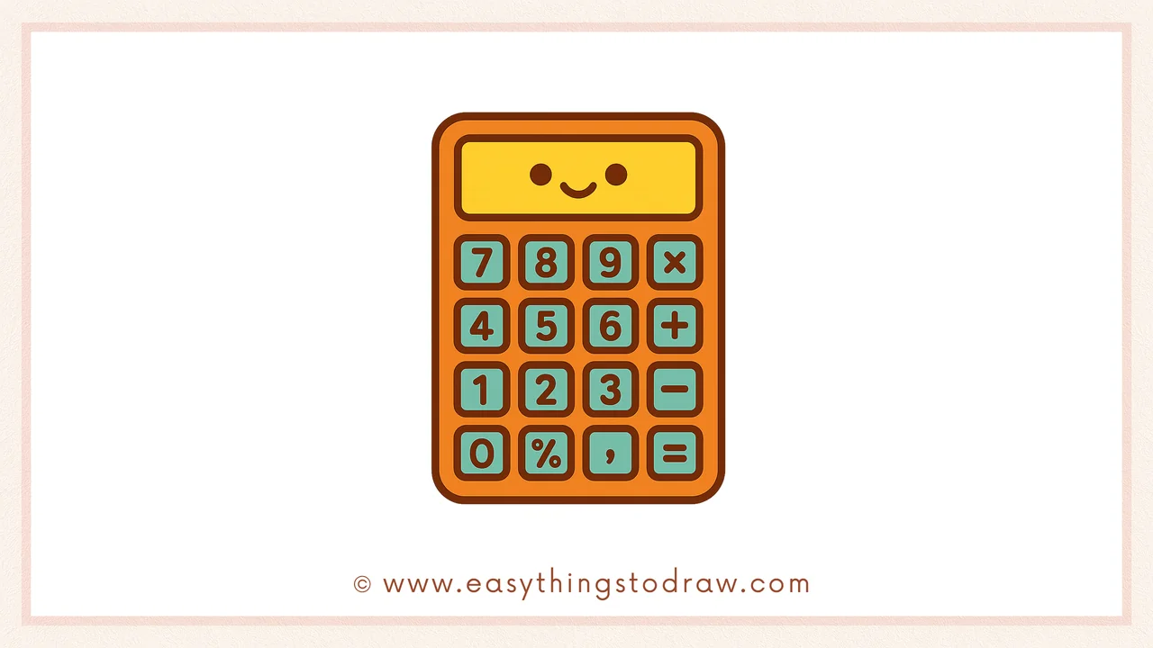 How to Draw a Cute Calculator Step by Step – Simple Art Lesson for Children