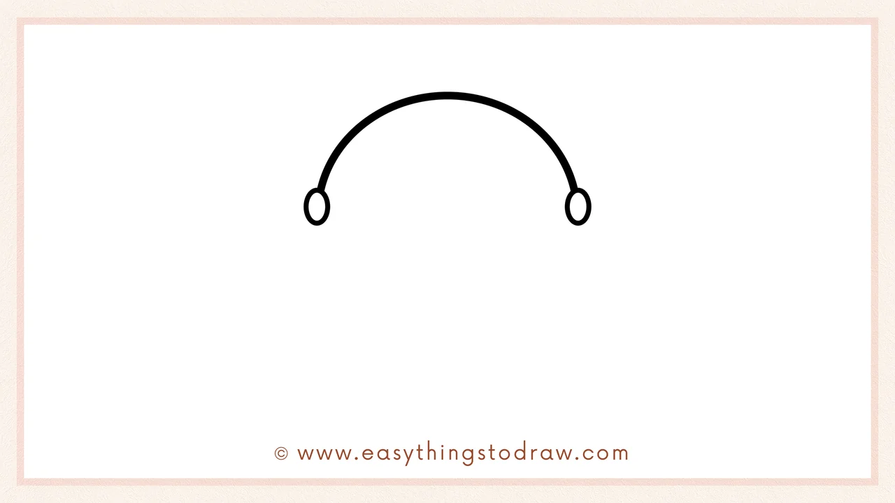 Step 4 of step-by-step candy bucket sketch – drawing the first large patterned candy inside the bucket.