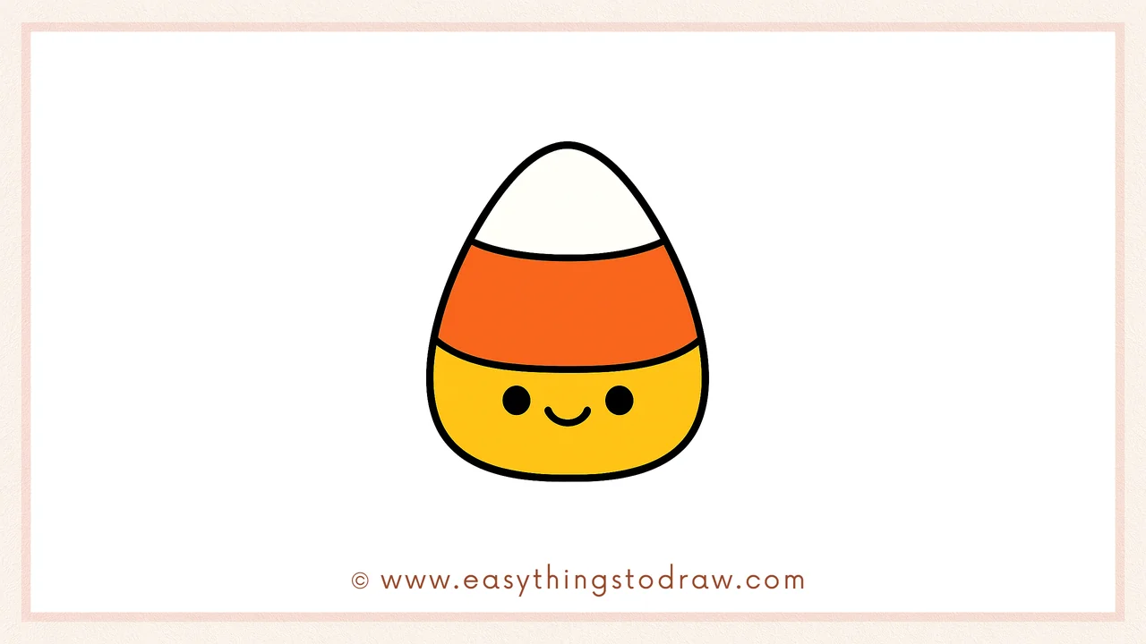 How to Draw a Cute Candy Corn Step by Step – Easy Halloween Drawing for Kids