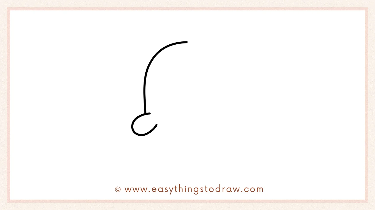 Step 2 of drawing a ghost – Adding a small, oval-shaped ghostly arm extending from the left side.