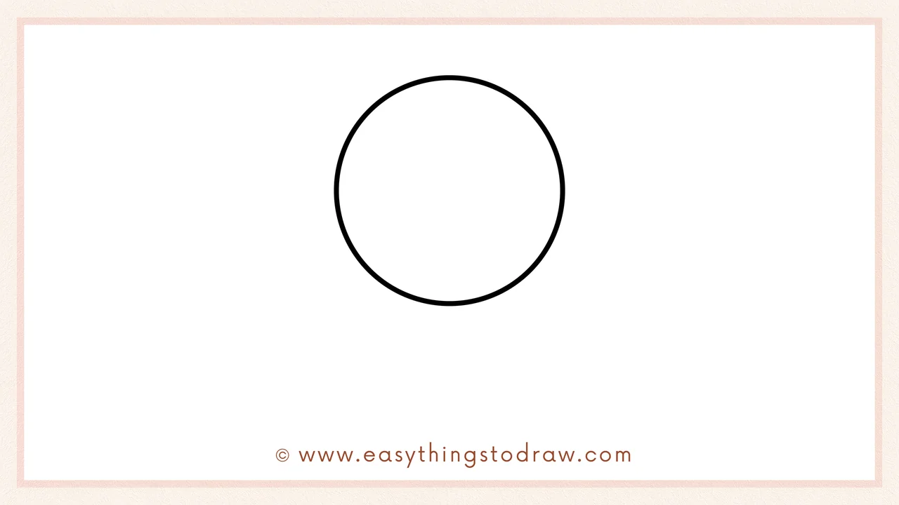 Step 2 of drawing a halloween lollipop – Completing the circle to form the candy top of the lollipop.