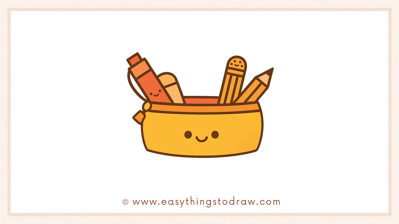 How to Draw a Cute Open Pencil Case Step by Step – Fun Sketch Project for Kids