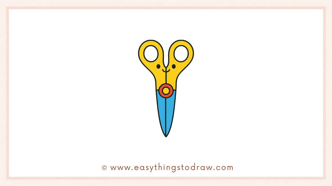 How to Draw a Cute Pair of Scissors Step by Step – Simple Art Lesson for Children