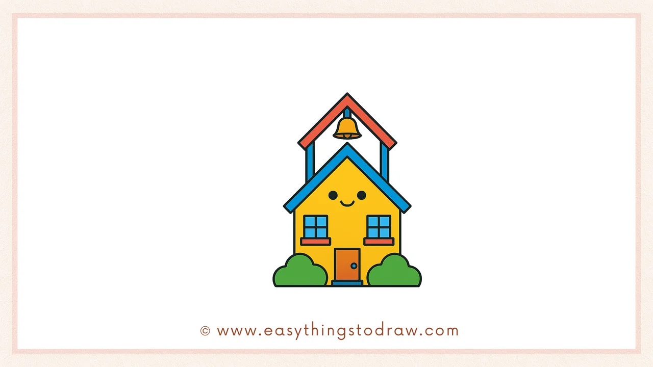 How to Draw a Cute School Building Step by Step – Fun Drawing Guide for Young Artists
