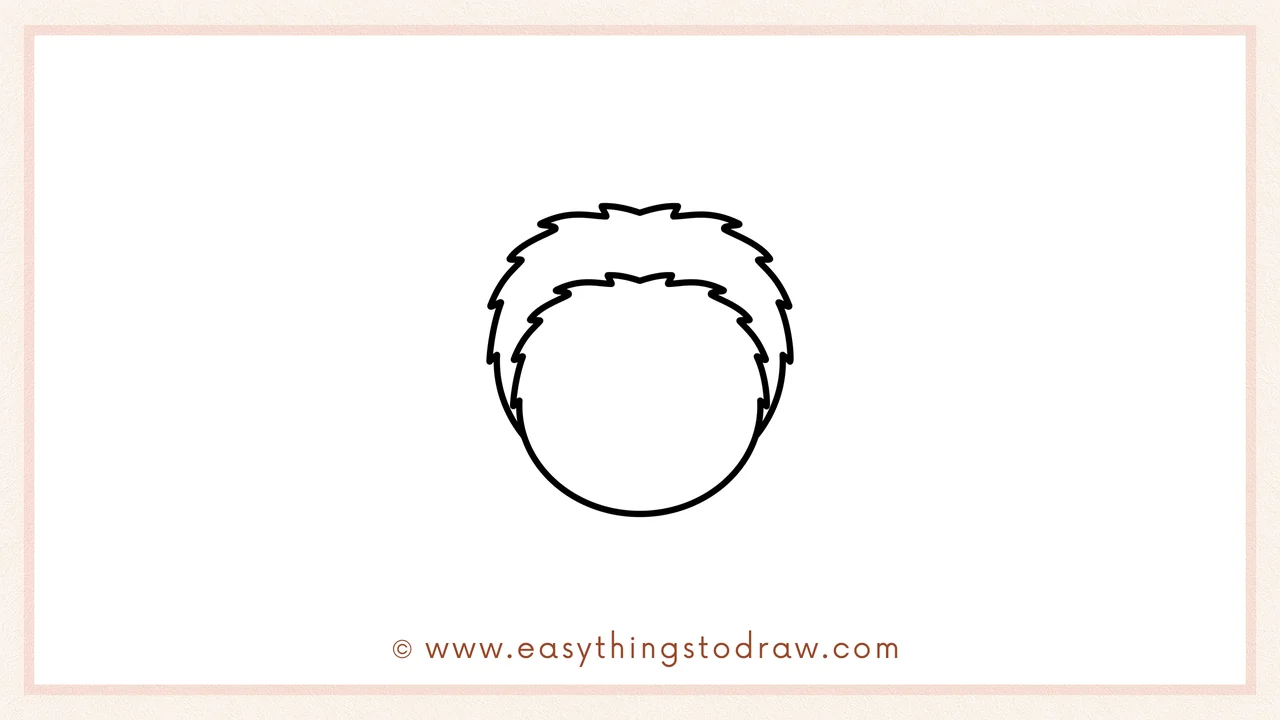 Step 3 of sketching a spider for beginners – completing the fuzzy body outline with matching zigzag lines on the right side.