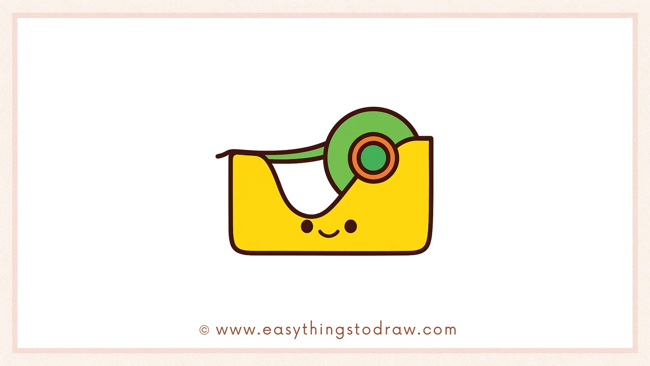 How to Draw a Cute Tape Dispenser Step by Step – Easy Tutorial for Kids and Beginners