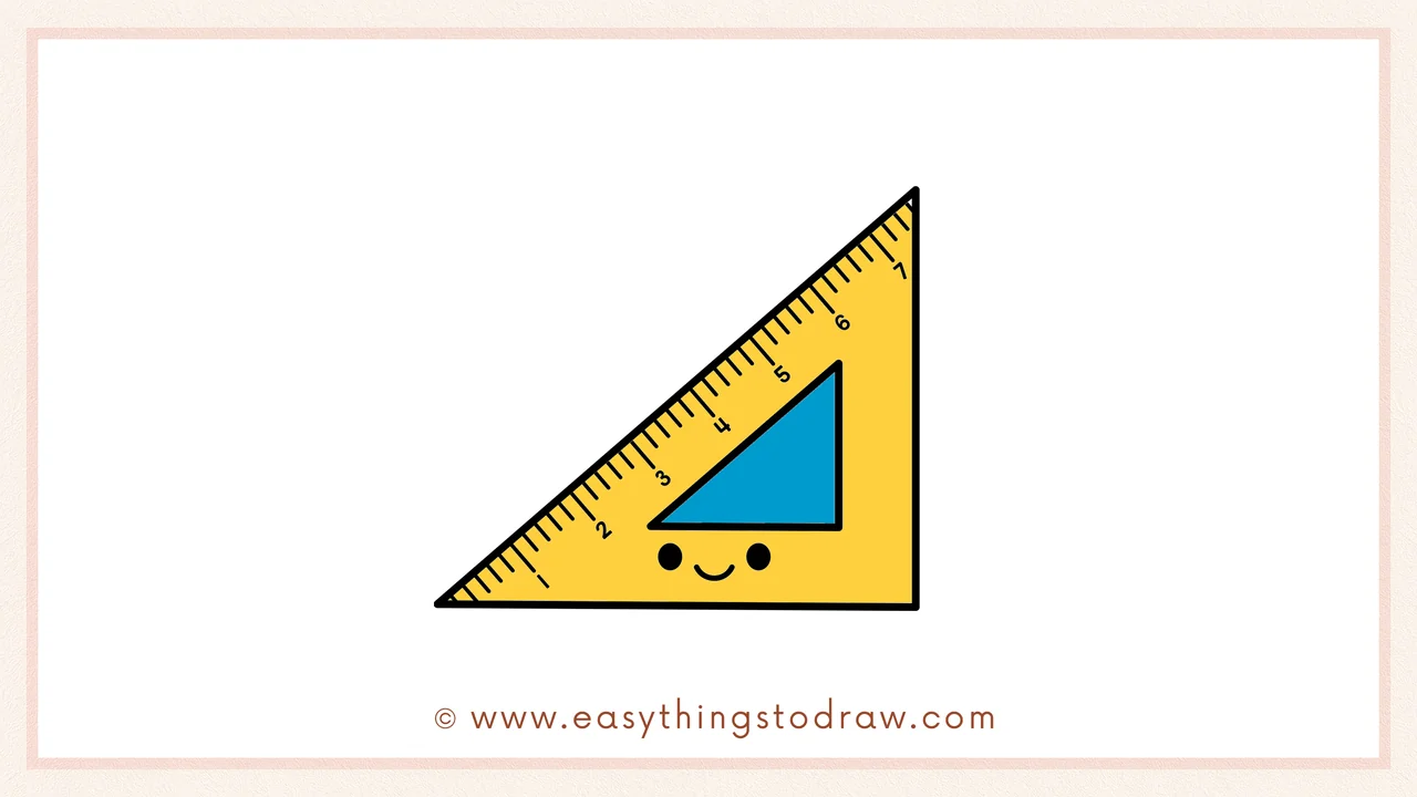 How to Draw a Cool Triangle Ruler Step by Step – Simple Art Lesson for Children