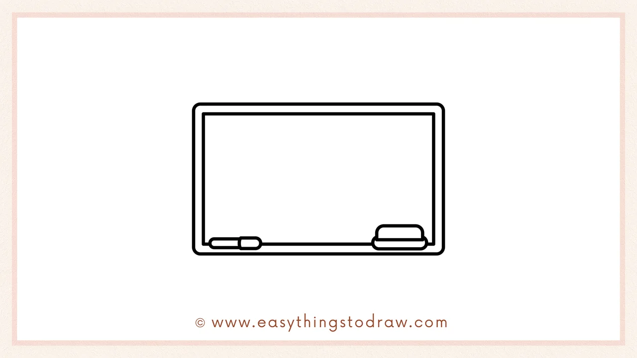 Step 4 of step-by-step whiteboard sketch – Creating an inner board with a smaller rounded rectangle inside the main frame.