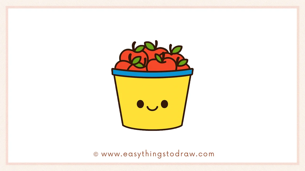 How to Draw a Cute Bucket of Apples Step by Step – Fun Drawing Guide for Young Artists