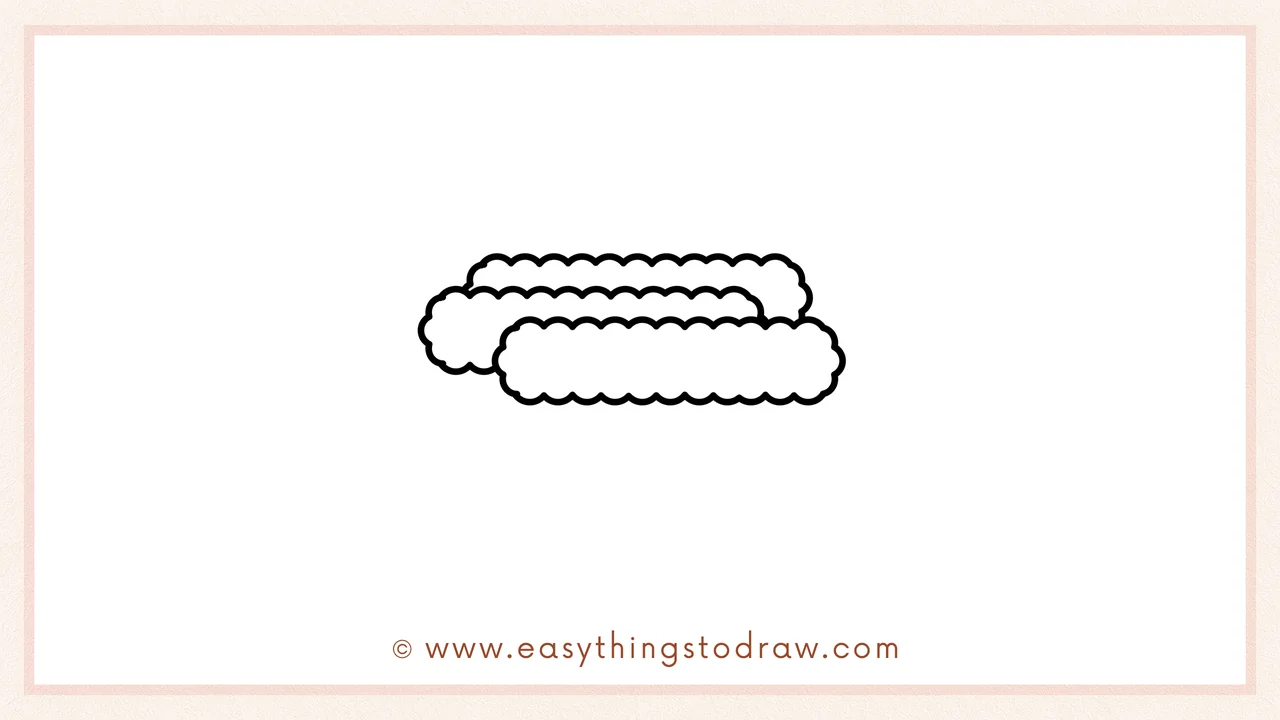 Step 3 of sketching a Cute Thanksgiving Corn for beginners – Stacking a third wavy rectangle on top, peeking out from behind.