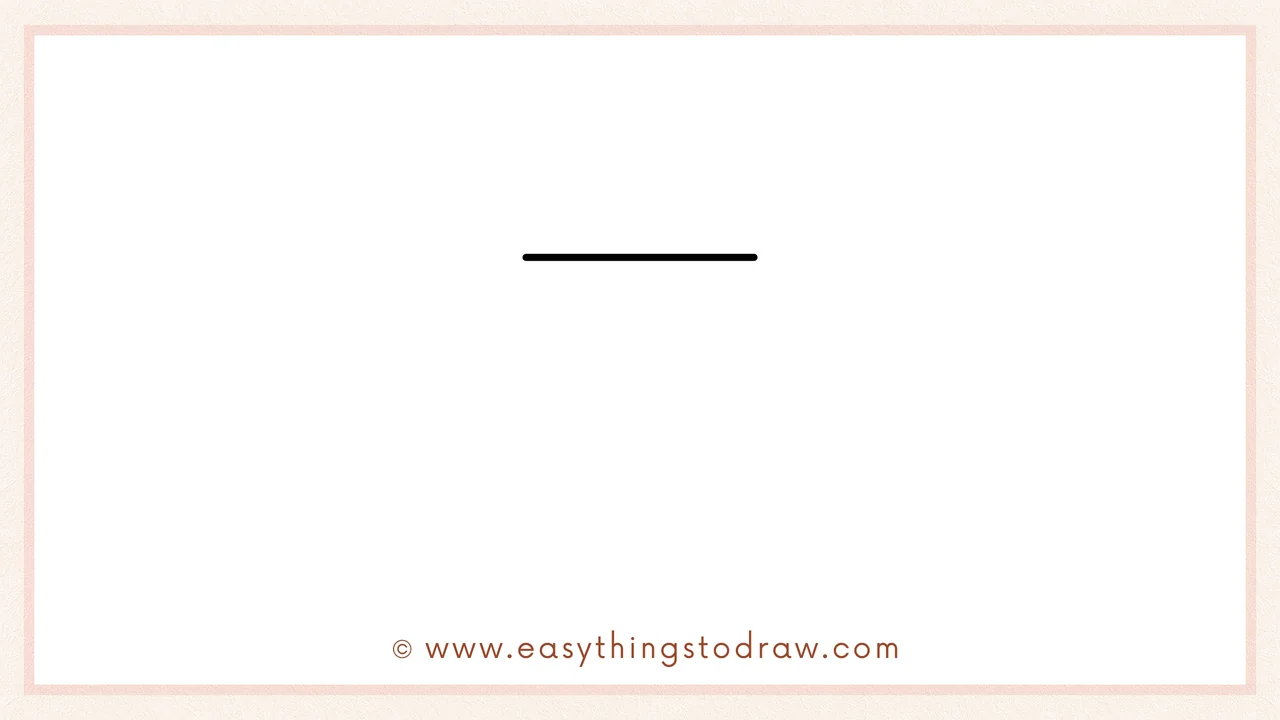 Step 1 of how to draw a eraser – draw a short horizontal line to begin the top of the eraser.
