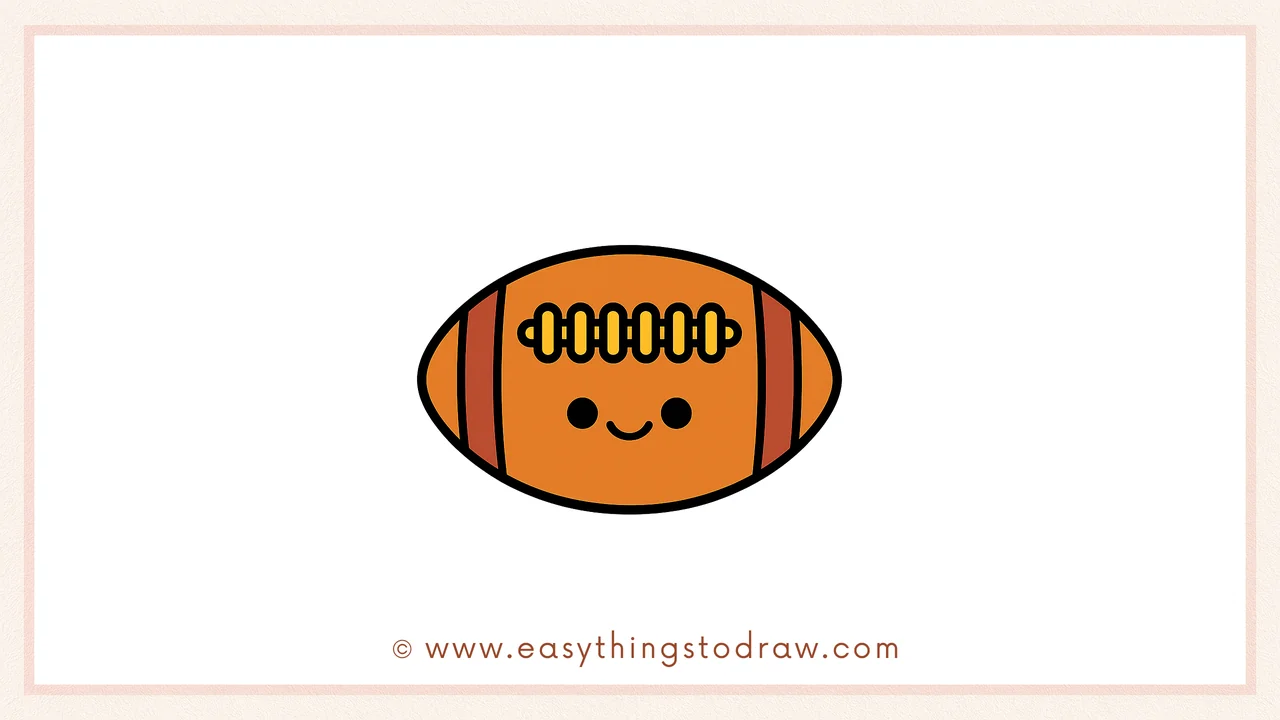 How to Draw a Cute Thanksgiving Football Step by Step – Easy Fall Art for Kids