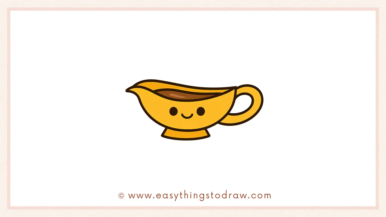 How to Draw a Cute Thanksgiving Gravy Boat Step by Step – Easy Holiday Art for Kids