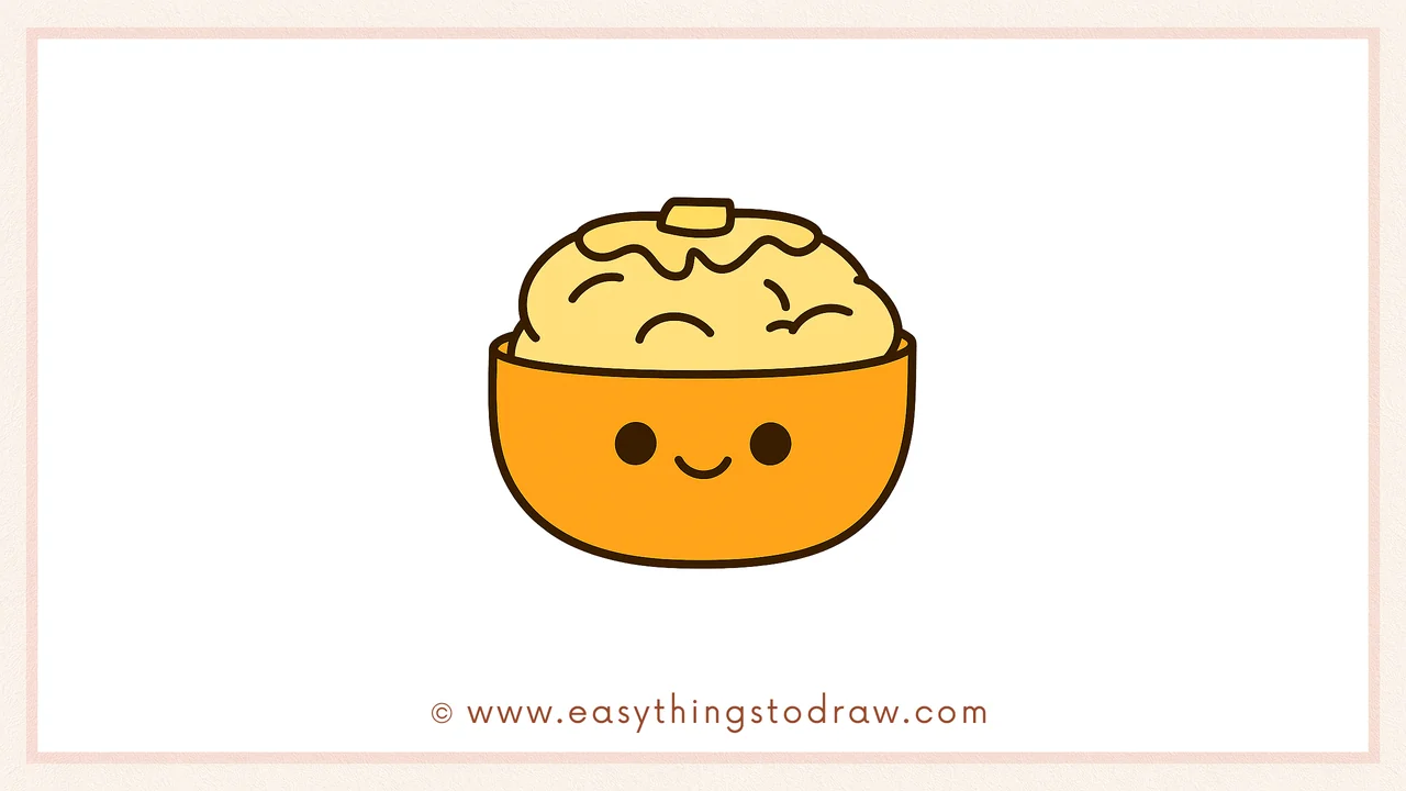 How to Draw a Yummy Bowl of Mashed Potatoes Step by Step – Fun Drawing Guide for Young Artists