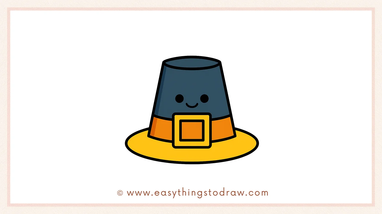How to Draw a Cute Thanksgiving Pilgrim Hat Step by Step – Festive Art for Kids