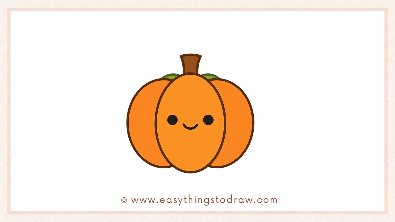How to Draw a Cute Thanksgiving Pumpkin Step by Step – Simple Art Lesson for Children
