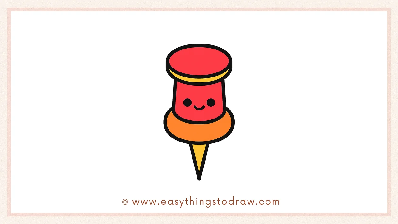 How to Draw a Cute Pushpin Step by Step – Easy Tutorial for Kids and Beginners