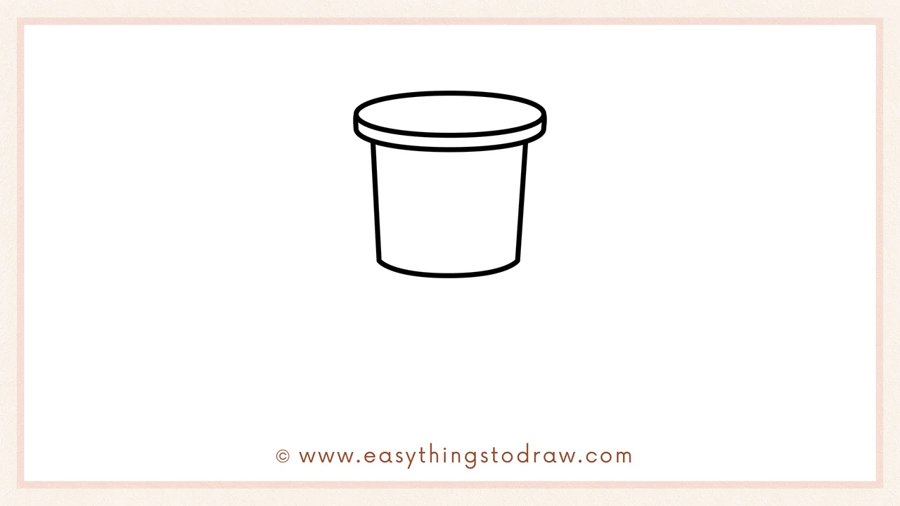 Step 3 of sketching a pushpin for beginners – Adding a smaller oval below the top circle to create the pushpin rim.