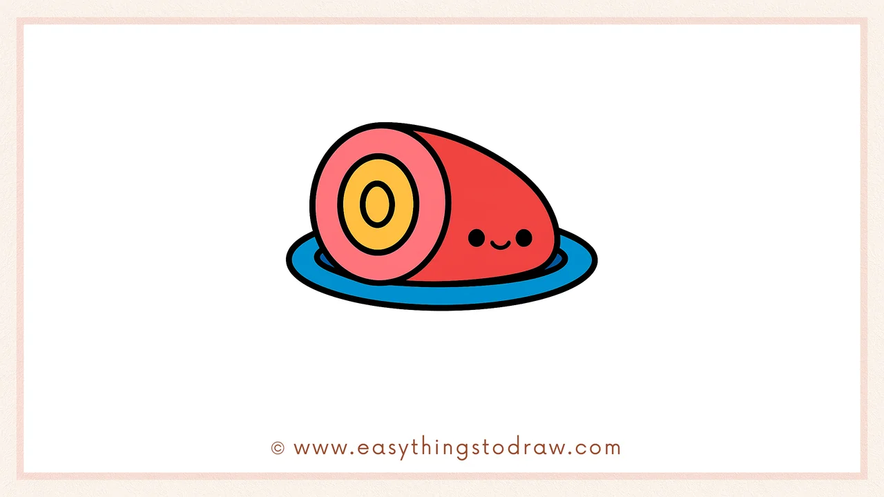 How to Draw a Cute Thanksgiving Ham Step by Step – Simple Holiday Drawing for Kids