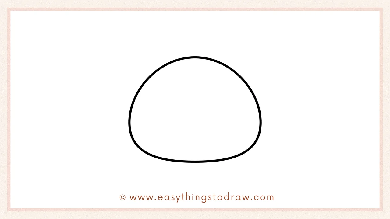 Step 3 of sketching a thanksgiving roll for beginners – Neatly close the shape to make the roll look fluffy.