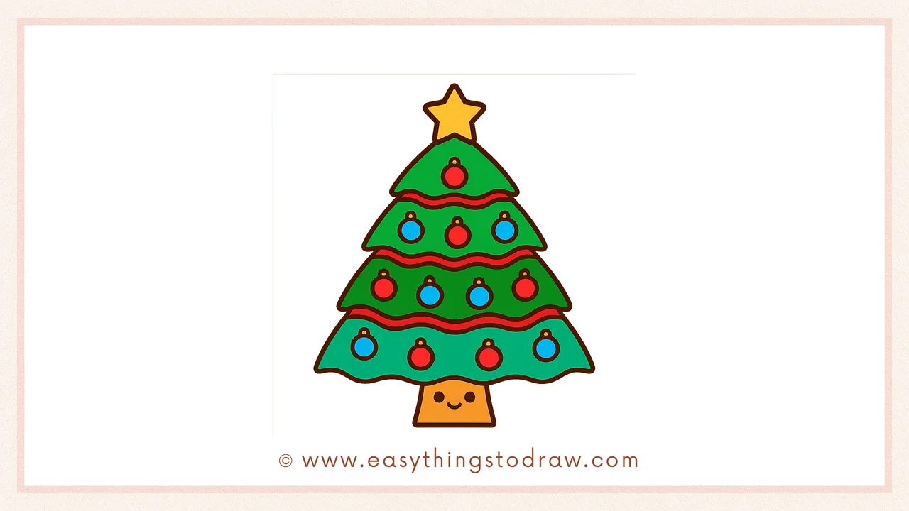 How to Draw a Cute Christmas Tree Step by Step – Step-by-Step Sketch Project