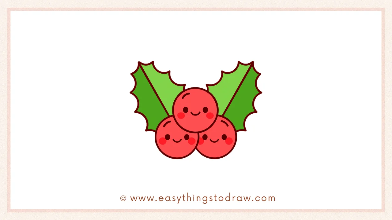 How to Draw a Cute Christmas Holly Step by Step – Easy Tutorial for Kids and Beginners