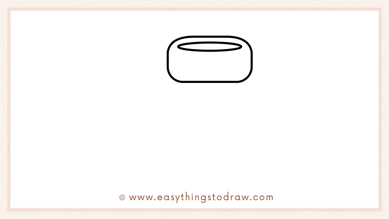 Step 2 of drawing a Christmas stocking – adding a horizontal oval inside the cuff to show the opening.