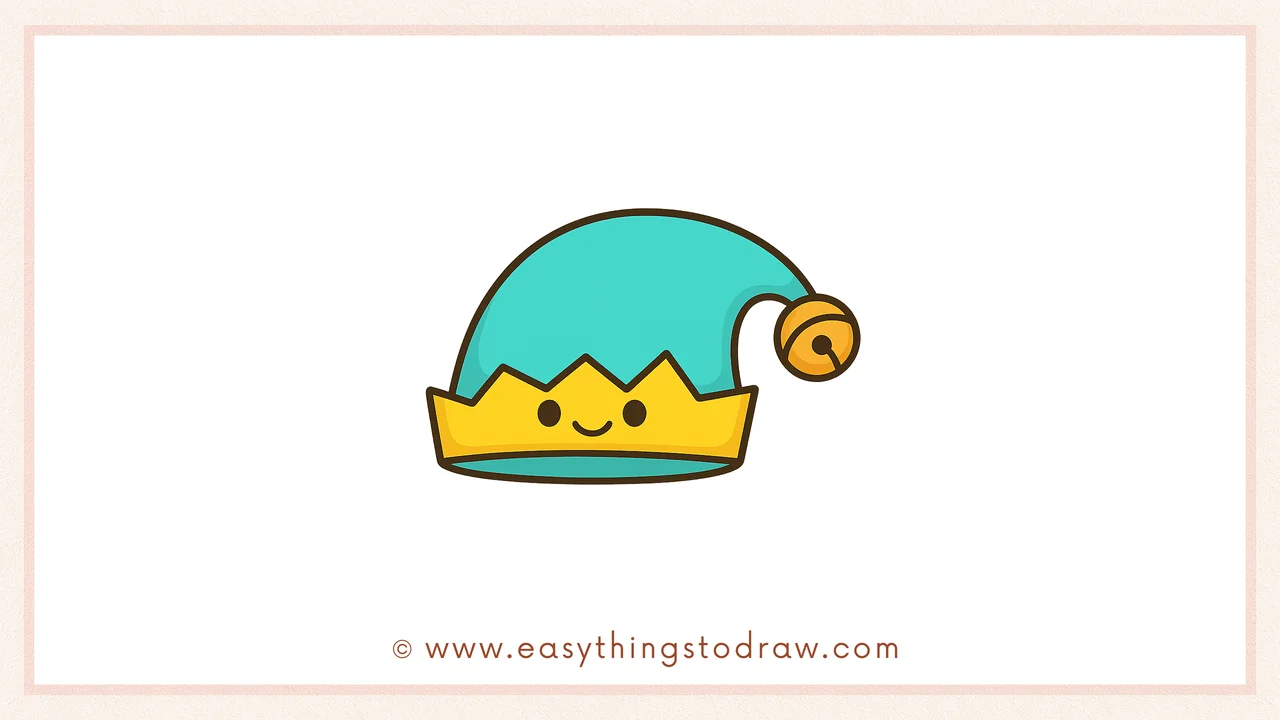 How to Draw a Cute Elf Hat Step by Step – Simple Art Lesson for Children