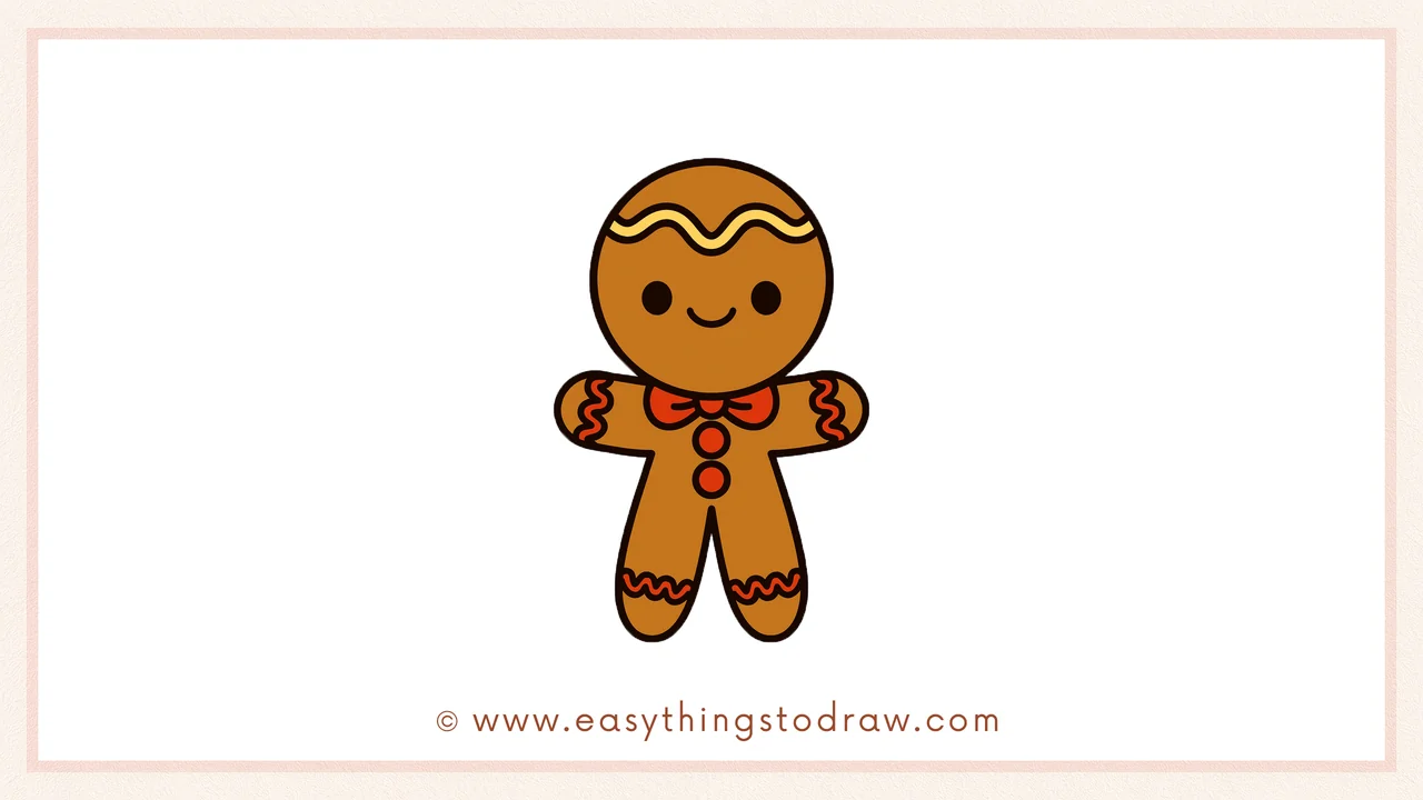How to Draw a Cute Gingerbread Man Step by Step – Fun Drawing Guide for Kids