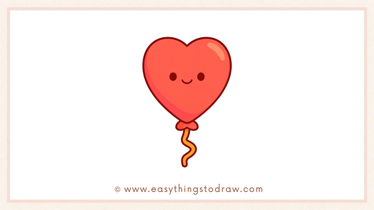 How to Draw a Valentine’s Day Balloon Step by Step – Easy Heart Balloon Drawing Tutorial for Kids