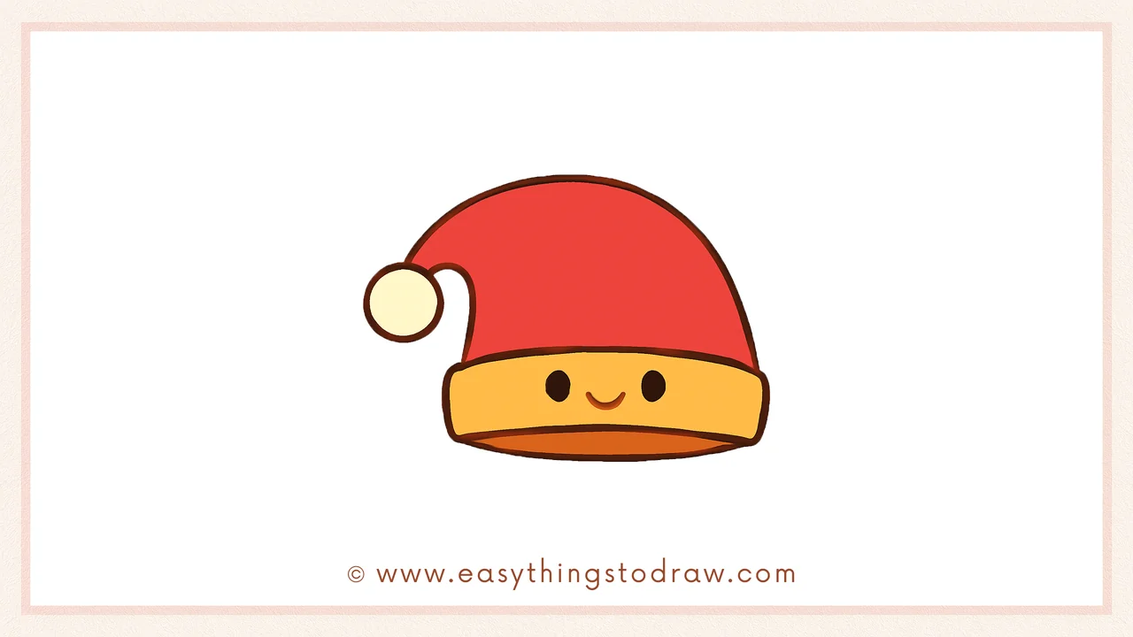 How to Draw a Cute Santa Hat Step by Step – Fun Christmas Drawing Guide for Kids