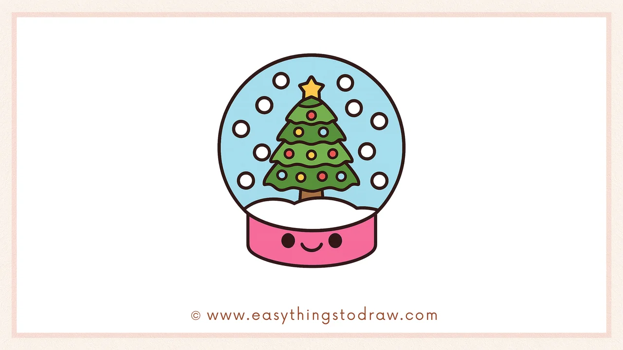 How to Draw a Snow Globe Step by Step – A Magical Winter Drawing Tutorial for Kids