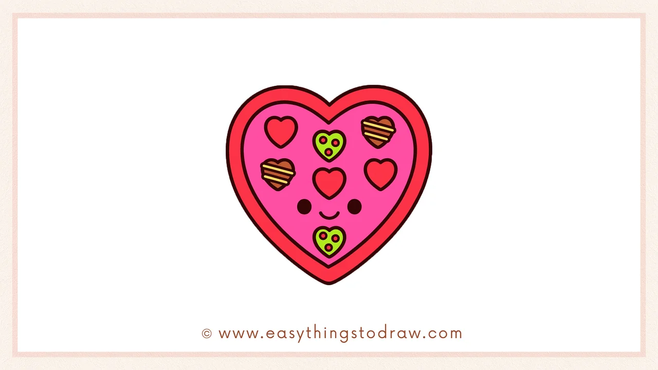 How to Draw a Valentine’s Day Box of Chocolates Step by Step – Cute Heart Chocolate Box Drawing for Kids