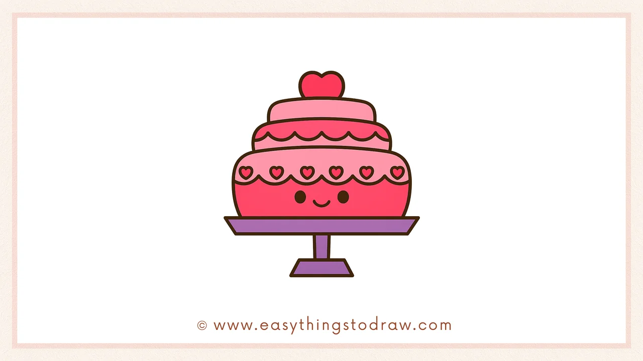 How to Draw a Valentine’s Day Cake Step by Step – Cute and Easy Cake Drawing for Kids