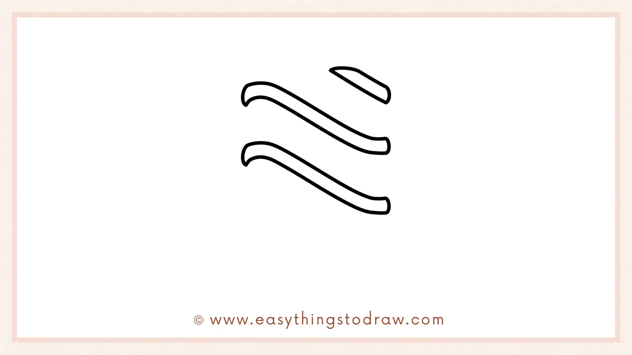 Step 2 of drawing a Valentine's Day chocolate – Adding two more wavy lines, one above and one below the first one.