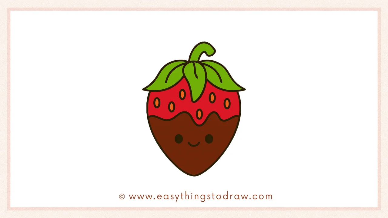 How to Draw a Valentine’s Day Chocolate Strawberry Step by Step – Cute and Sweet Drawing for Kids