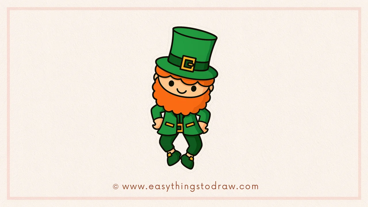 How to Draw a Cute Leprechaun Jig Step by Step – Simple Art Lesson for Children