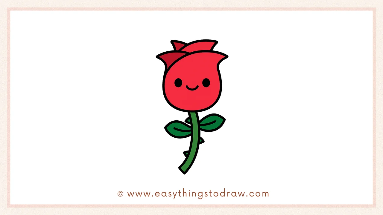 How to Draw a Valentine’s Day Rose – Step by Step Drawing Guide for Kids and Beginners