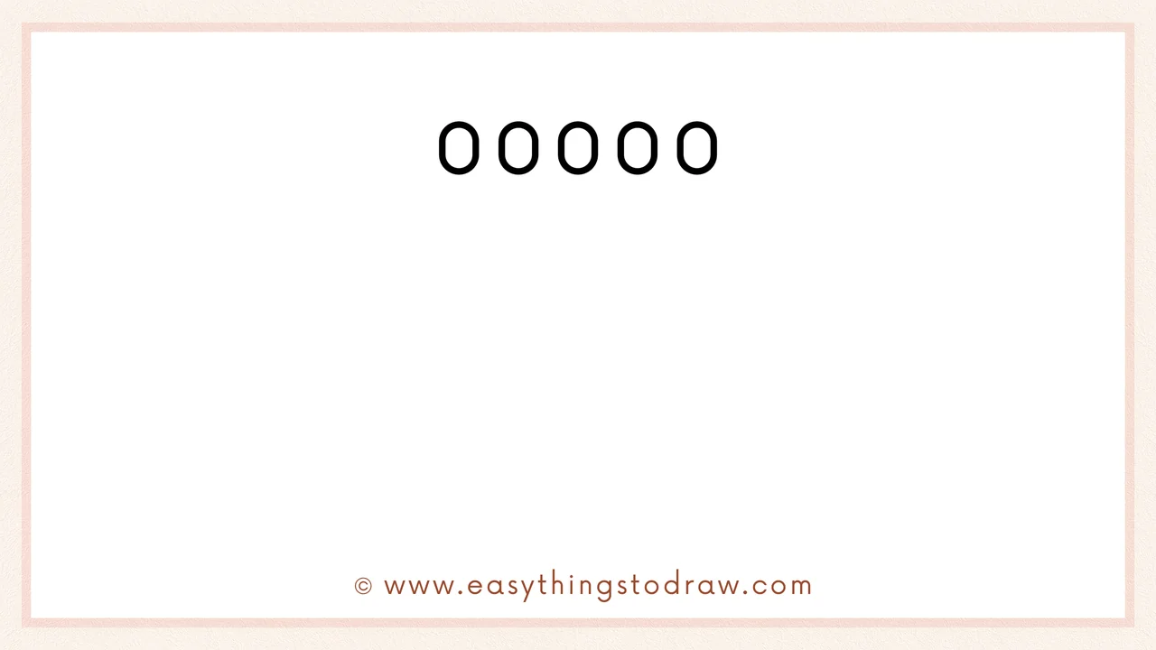 Step 1 of how to draw a st patricks day calendar – Sketching a row of small ovals for the calendar's spiral binding at the top.