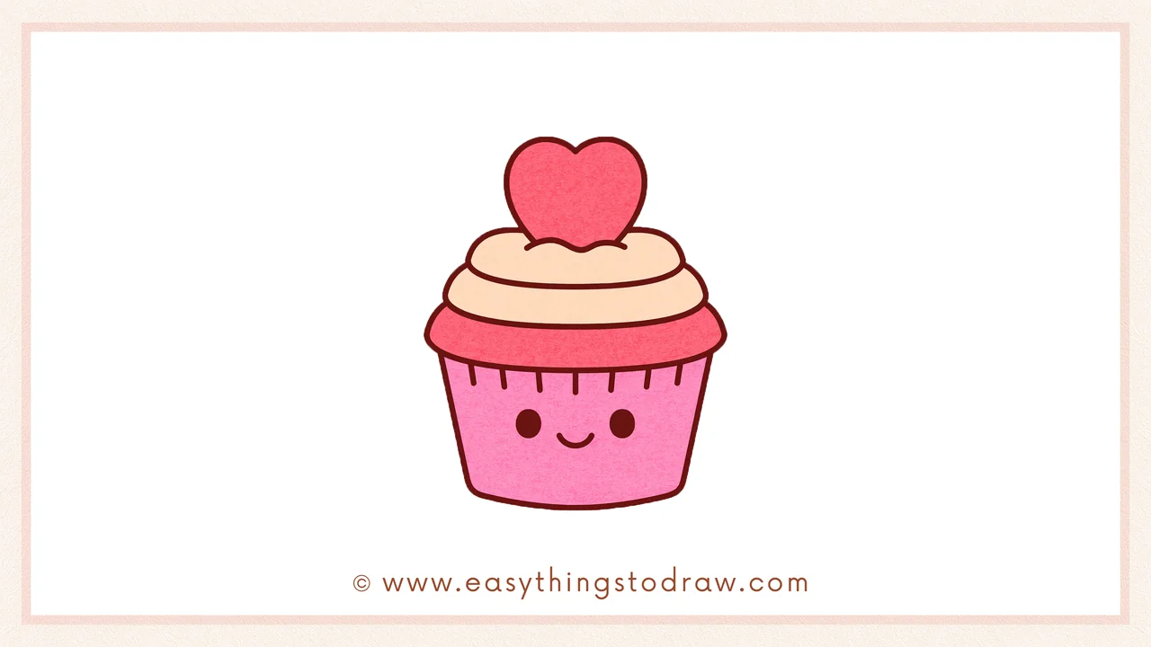 How to Draw a Valentine’s Day Cupcake Step by Step – Cute Cupcake Drawing for Kids