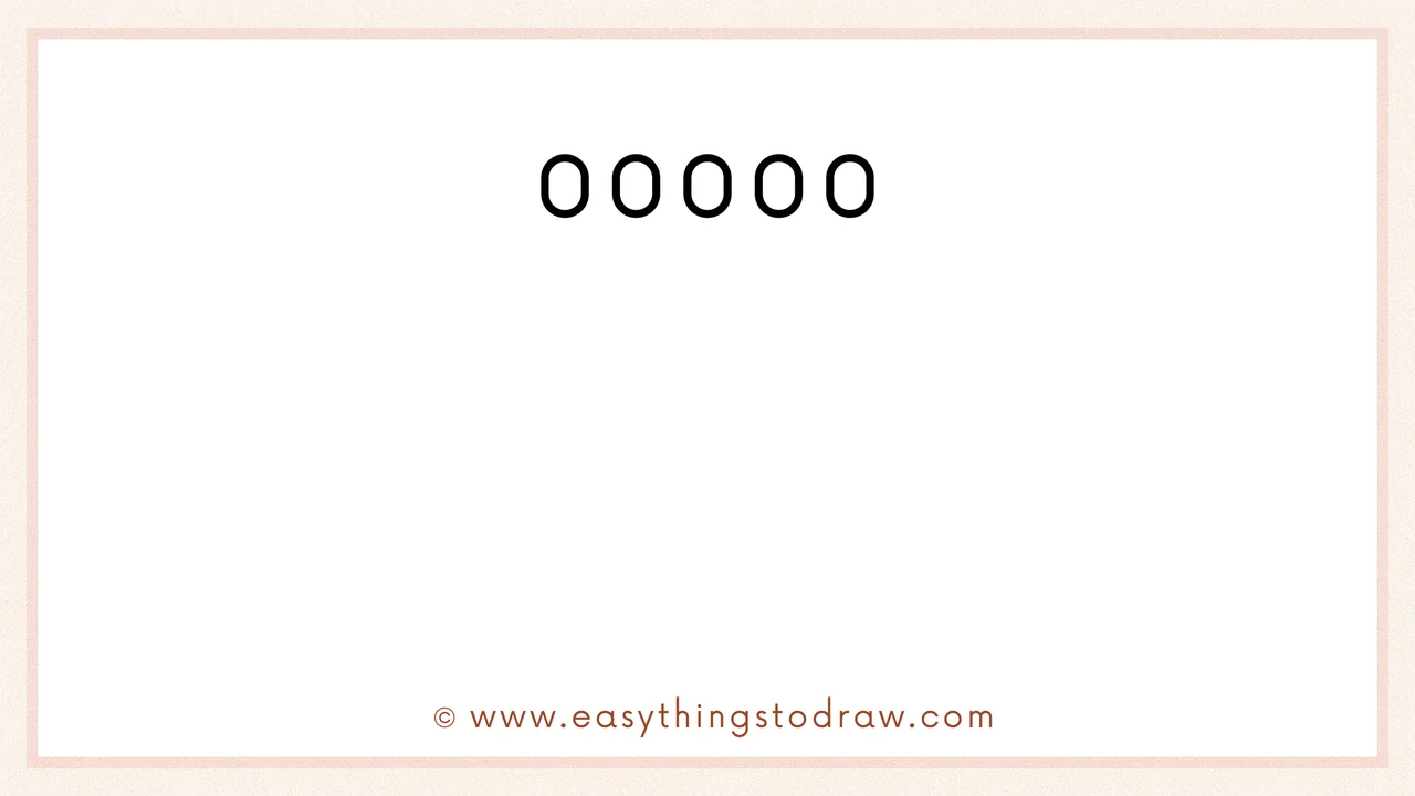Step 1 of how to draw a valentines day calendar – Drawing five small vertical ovals in a row for the binding rings at the top.