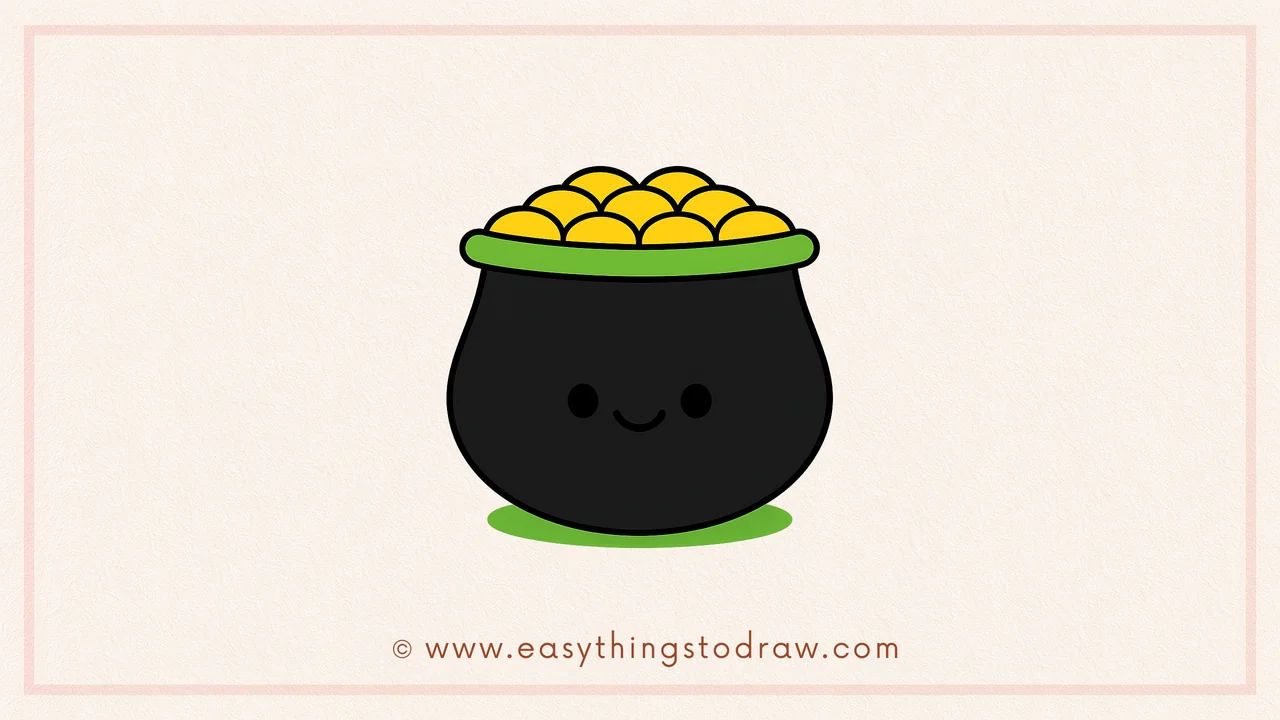 How to Draw a Cute Pot of Gold Step by Step – Easy Tutorial for Kids and Beginners