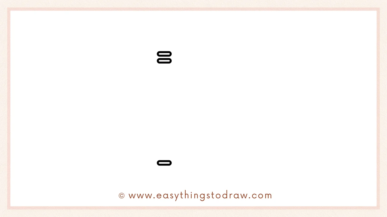 Step 1 of how to draw a harp – Sketching three small rounded lines to serve as guides for the harp's frame.