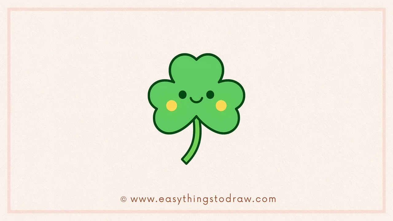 How to Draw a Cute Shamrock Step by Step – Simple Art Lesson for Children